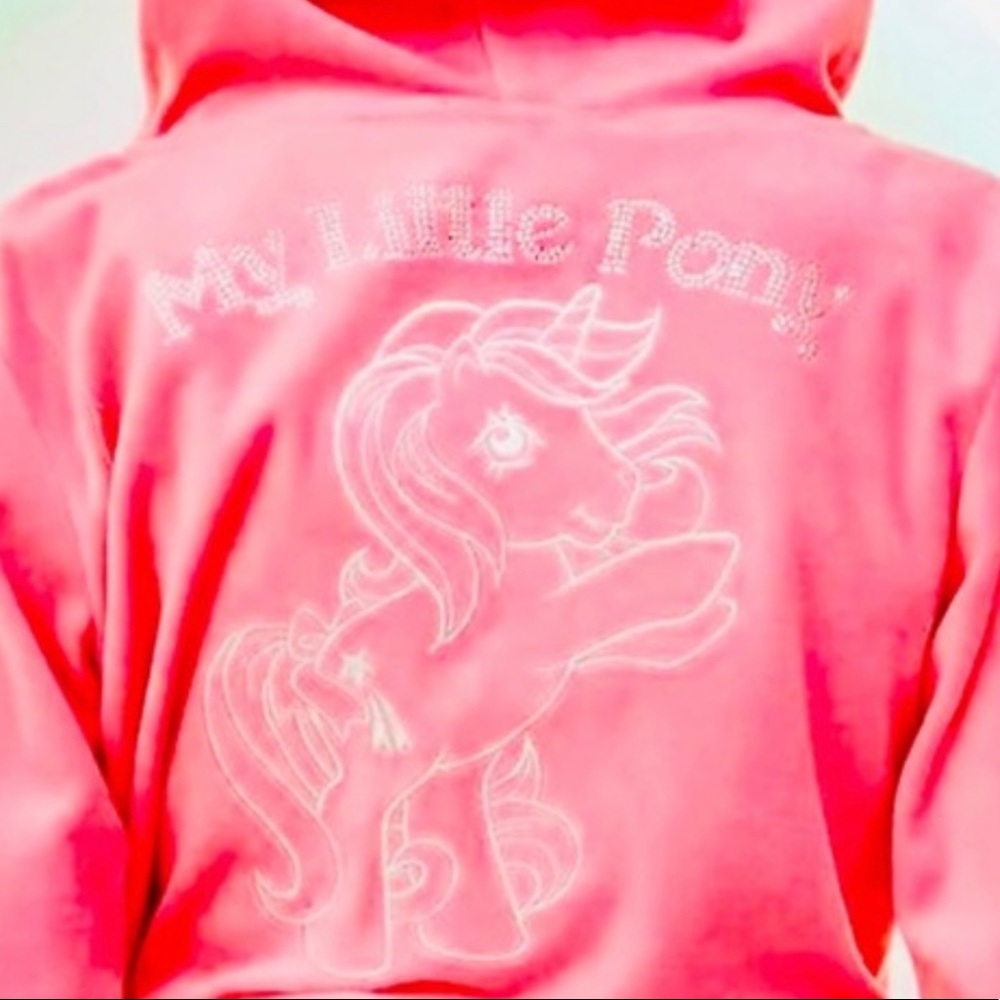 NWT “Power Ponies” My Little Pony, Velour, Track Hoodie.